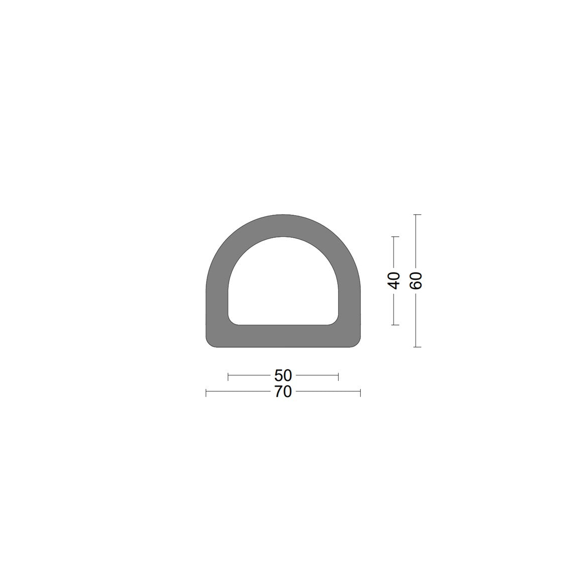 D fender rubber profile DD 70x60mm