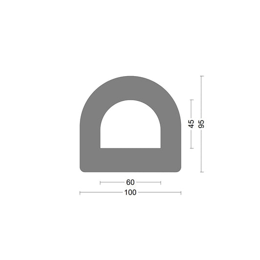 D fender rubber profile DD 100x95mm - EPDM